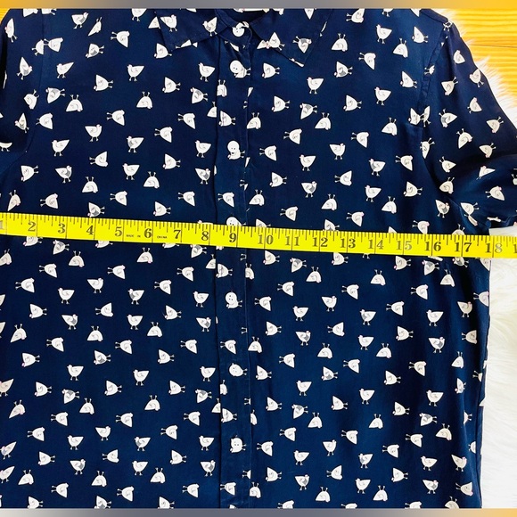 J. Crew Silk Boy Shirt in French Hen, EUC - Picture 8 of 11